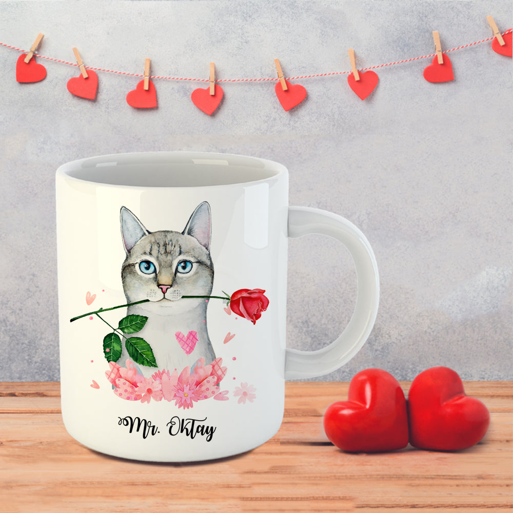 Sevgiliye Özel Aşık Kediler İsimli Kupa Bardak
