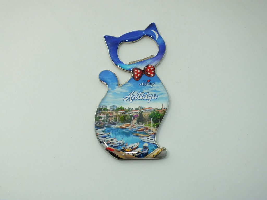 Antalya Temalı Kedi Açacak Magnet