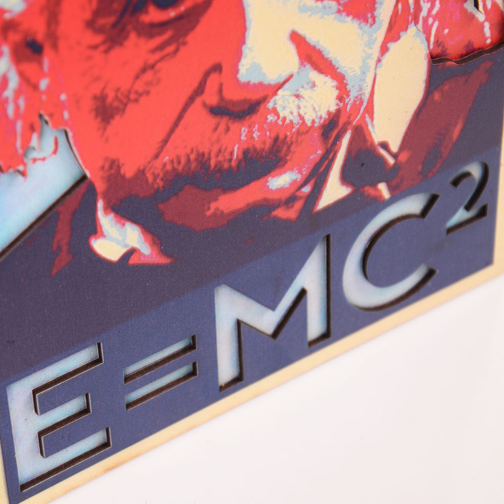 3 Boyutlu Einstein Ahşap Poster