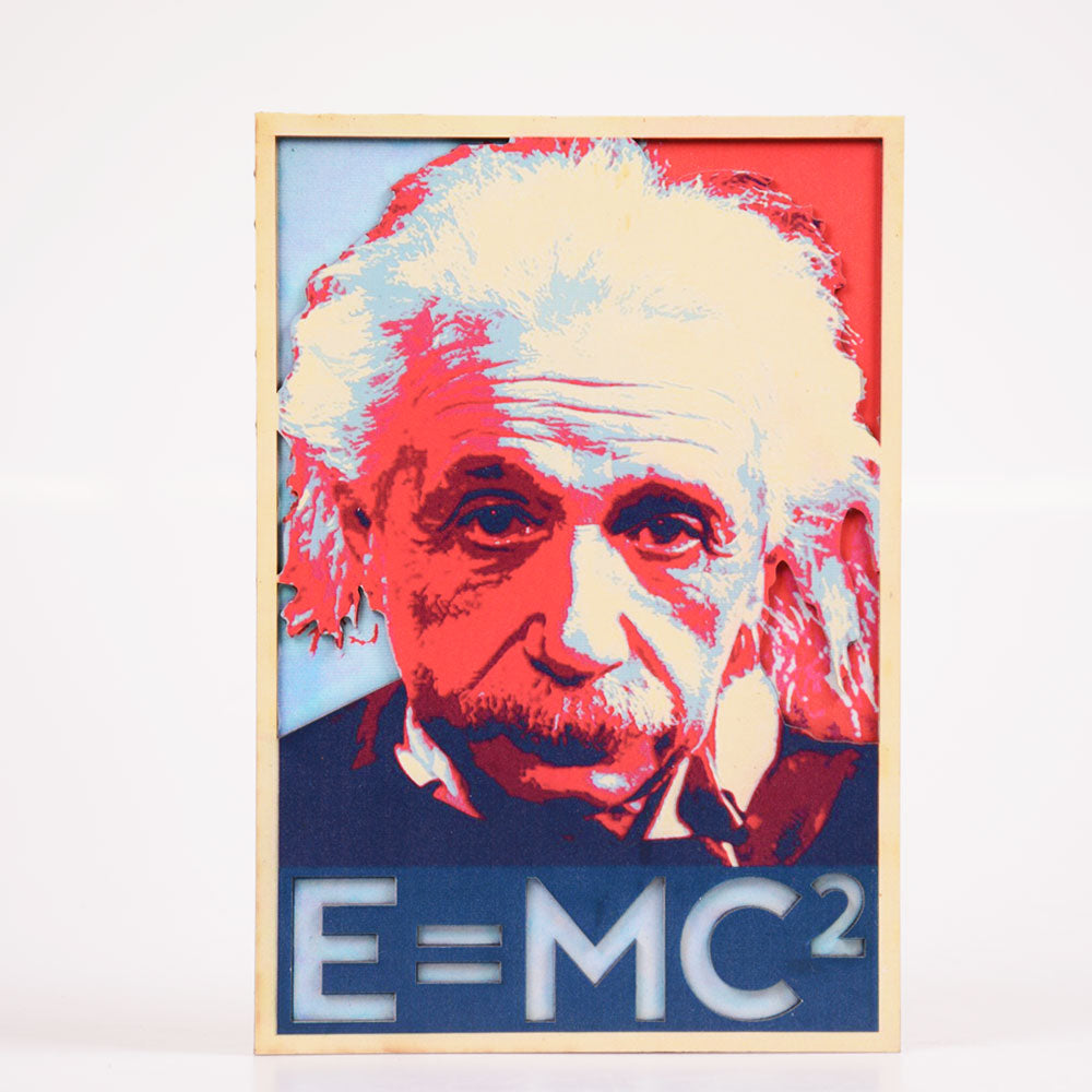 3 Boyutlu Einstein Ahşap Poster