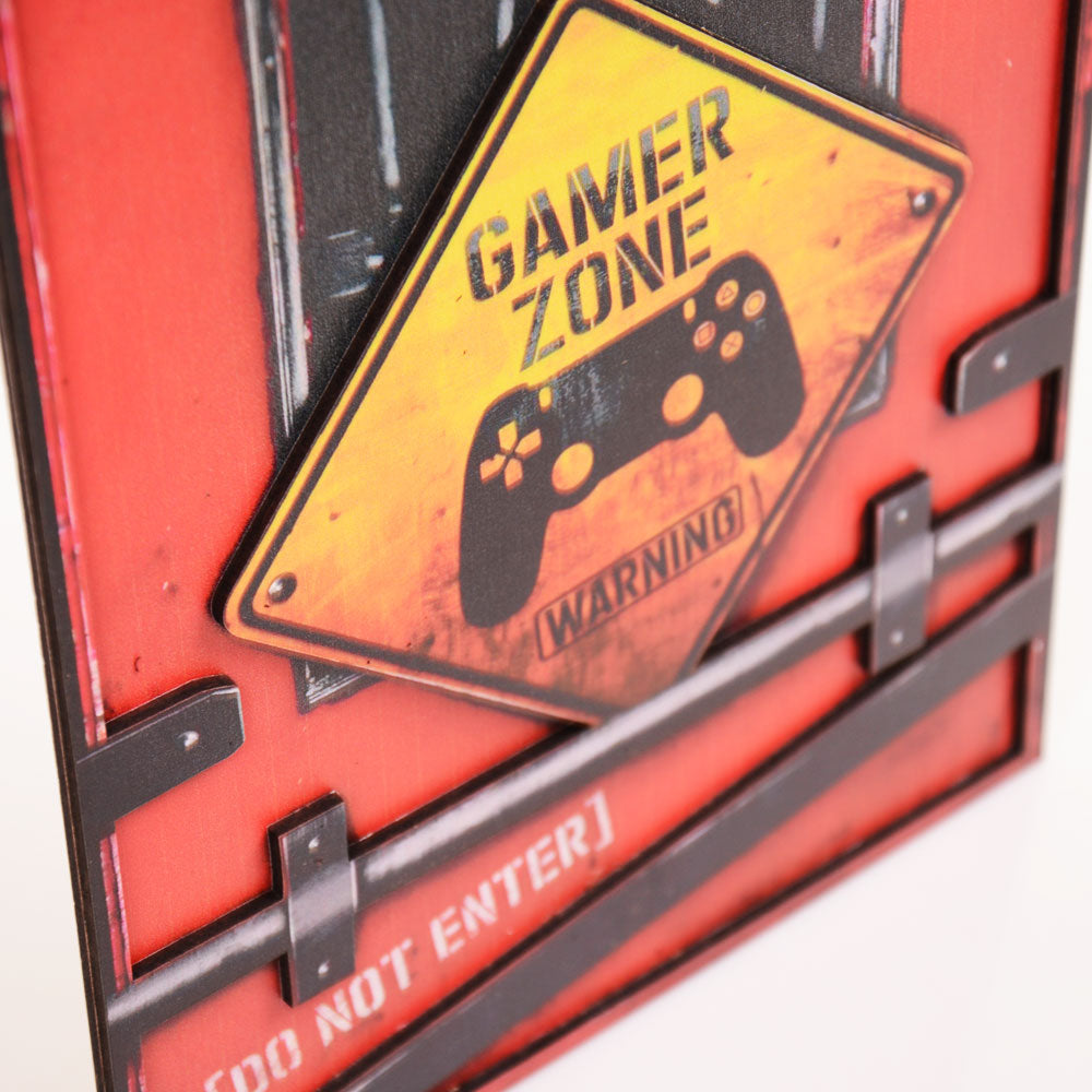 3 Boyutlu Gamer Zone Ahşap Poster