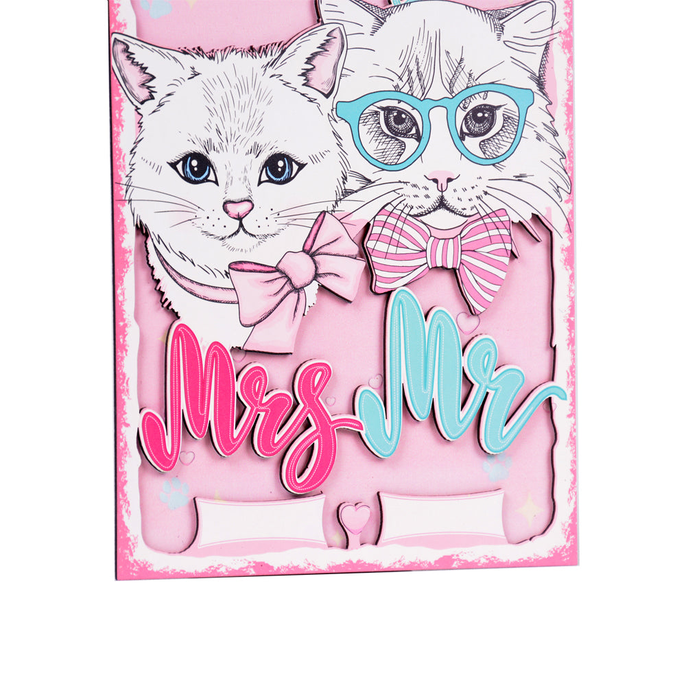 Sevgiliye Özel Cool Kediler Ahşap Poster