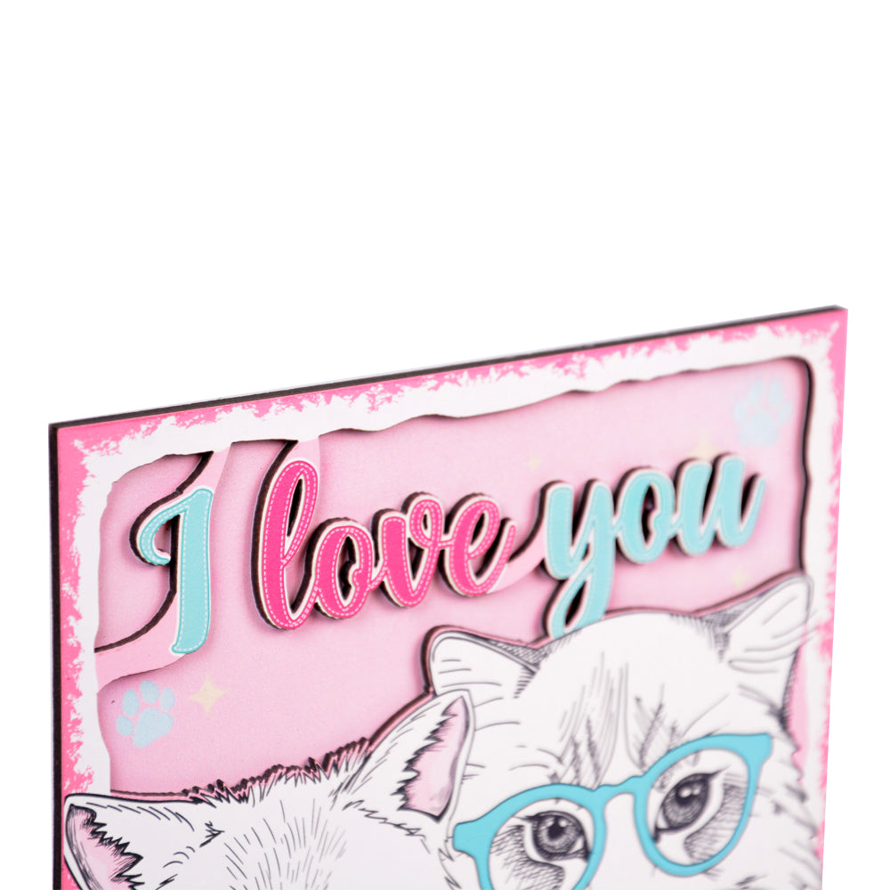 Sevgiliye Özel Cool Kediler Ahşap Poster